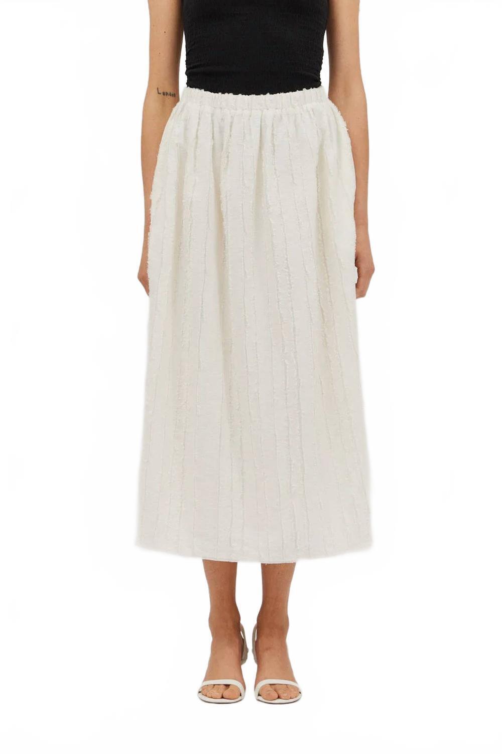 New Grade & Gather Jacquard Maxi Skirt In Ecru